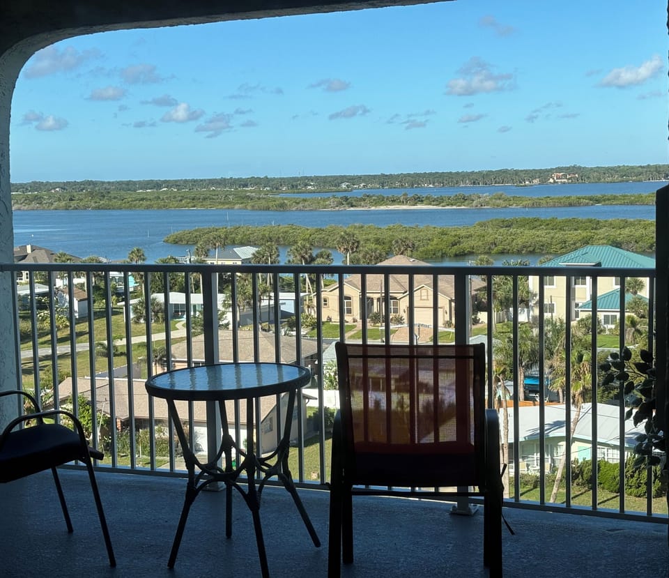 Front balcony view outside kitchen window