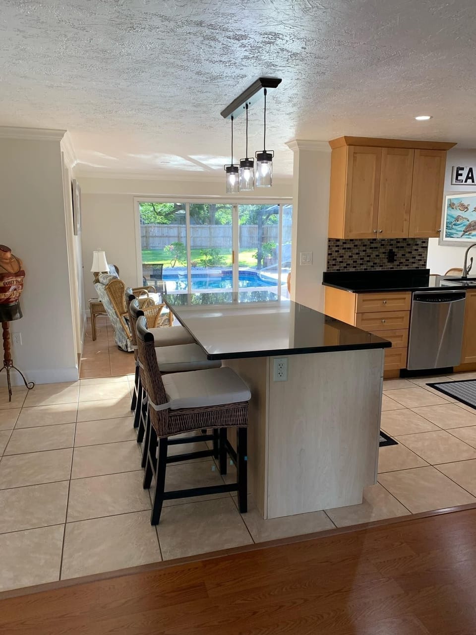 Updated kitchen sits in the heart of the home