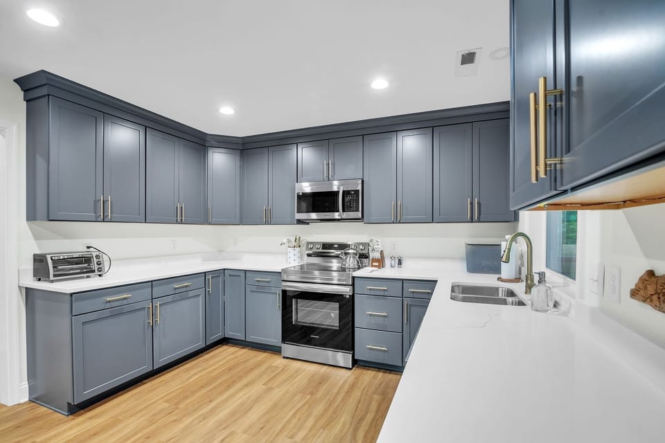 Indoors, Kitchen, Sink, Microwave, Oven