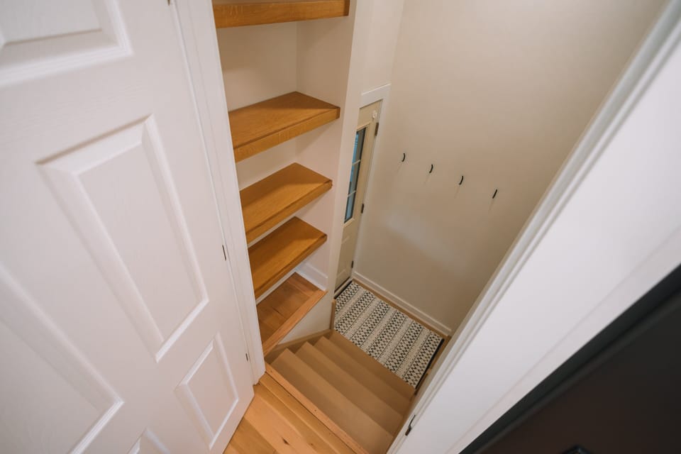 Entrance to basement - note this is an newly remodeled, older home with steep staircases.