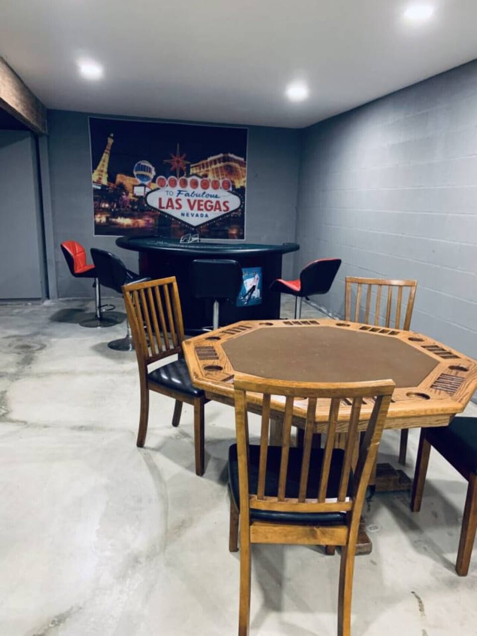 Gather your group for cards, games, and unforgettable memories in our dedicated game room featuring poker and blackjack tables.