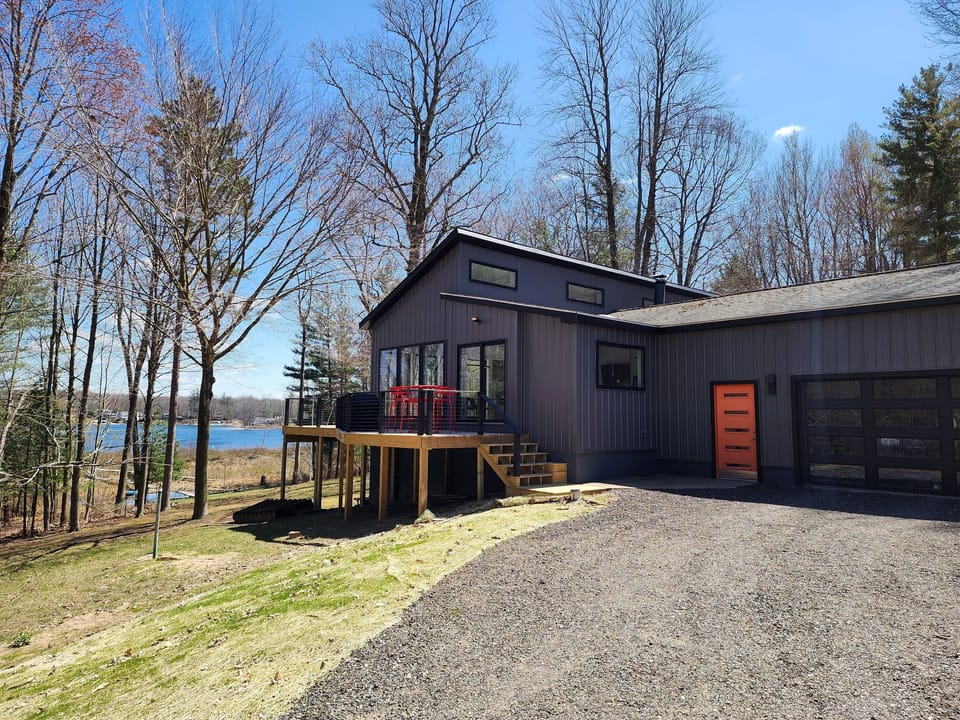 Contemporary home with lake view