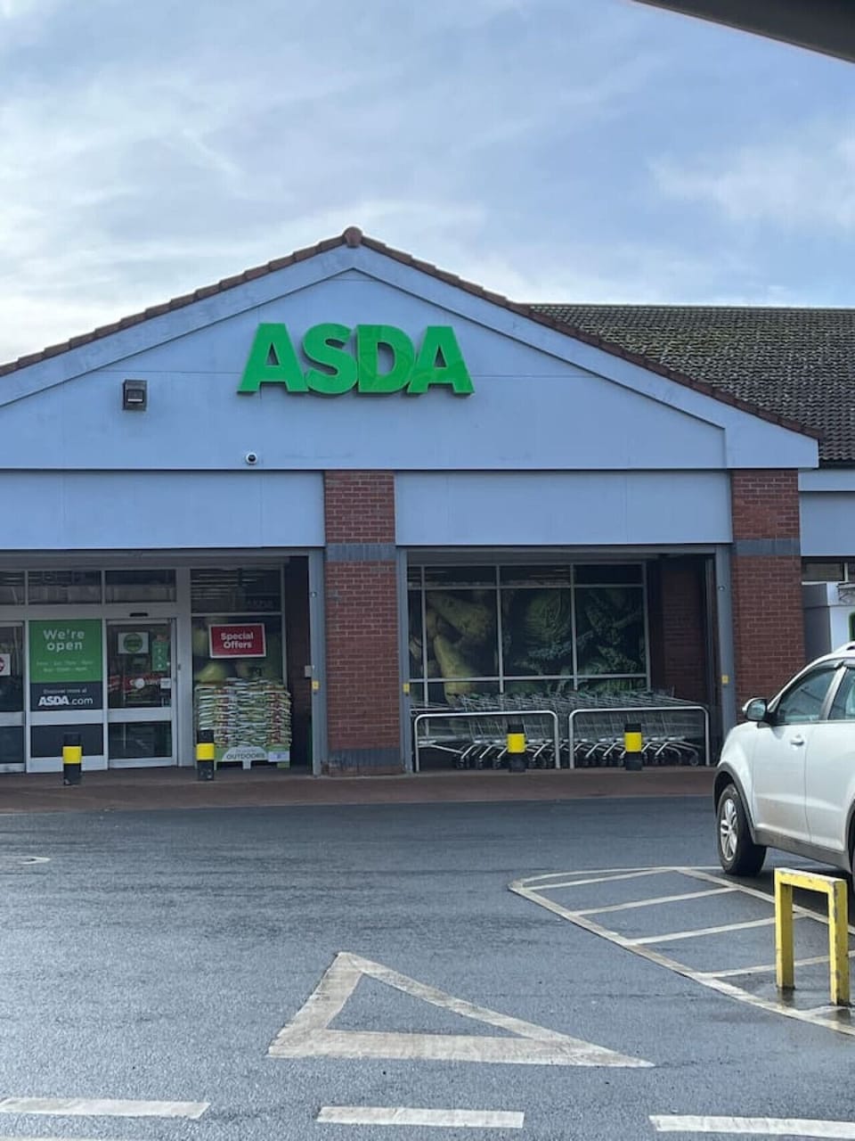 The Asda supermarket outside