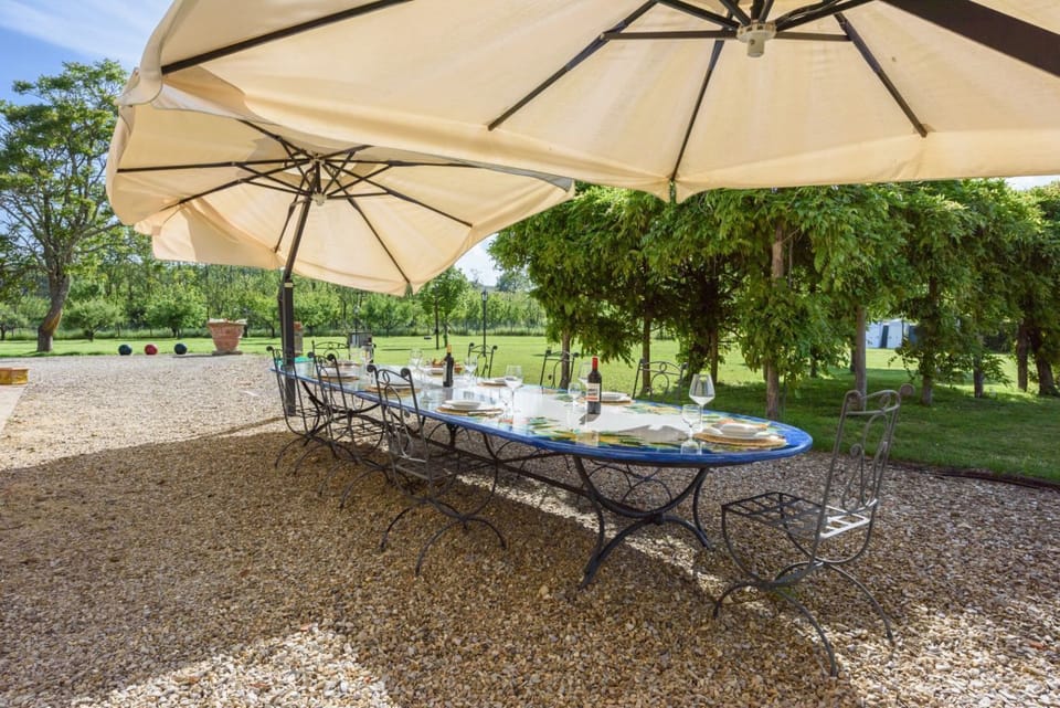 Outdoor banquet area