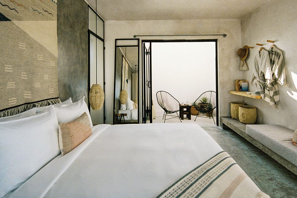 Lounge in bed, then sip coffee on your private patio.