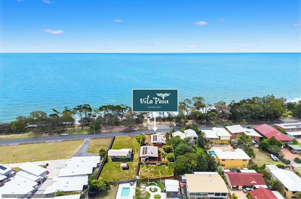 Aerial view of Vila Paus Villas on the Esplanade, Urangan, Hervey Bay.