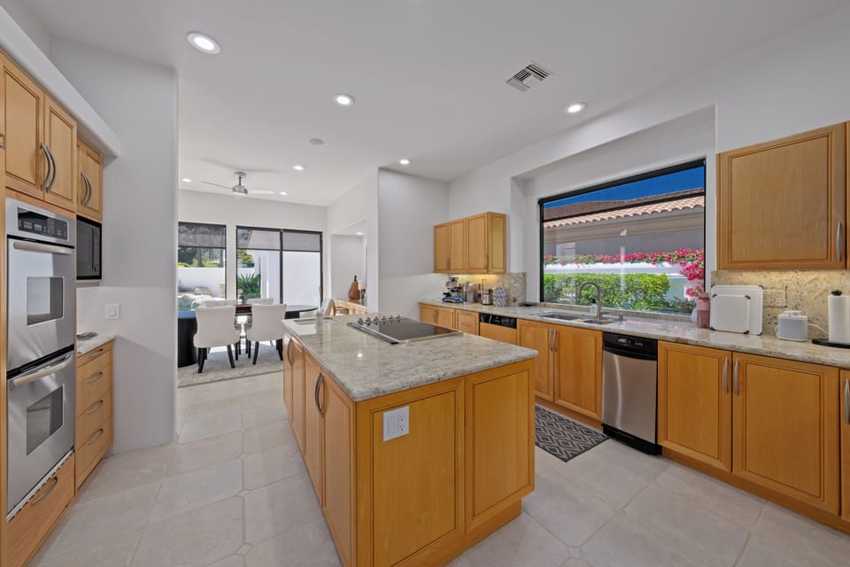 Large kitchen with island.