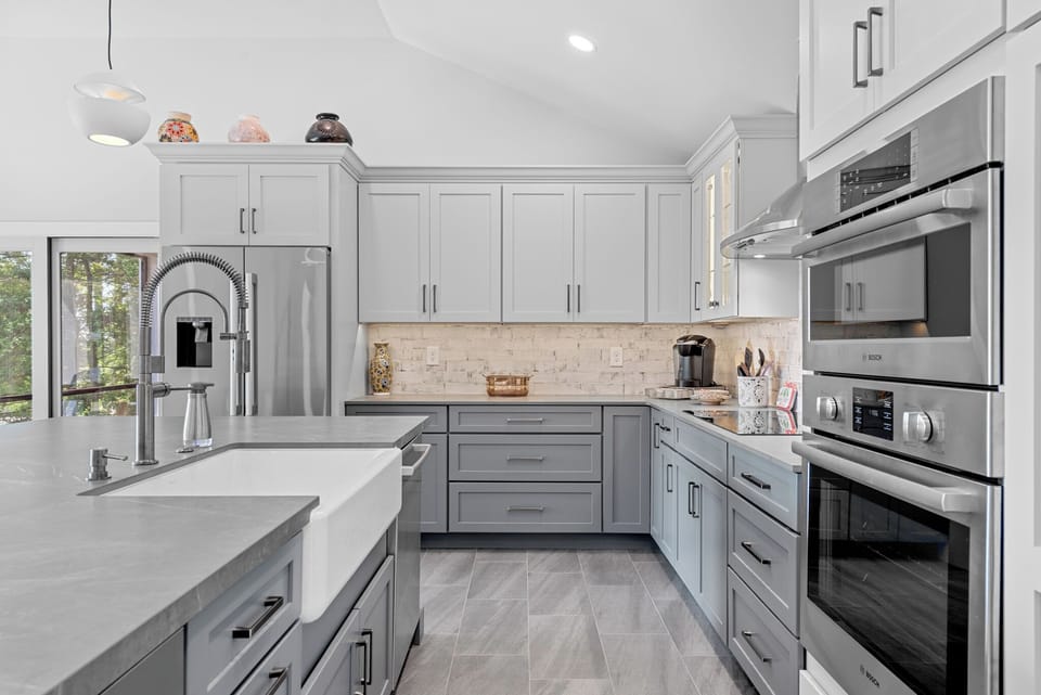 Chef's Kitchen with every amenity, including wine fridge and induction stove