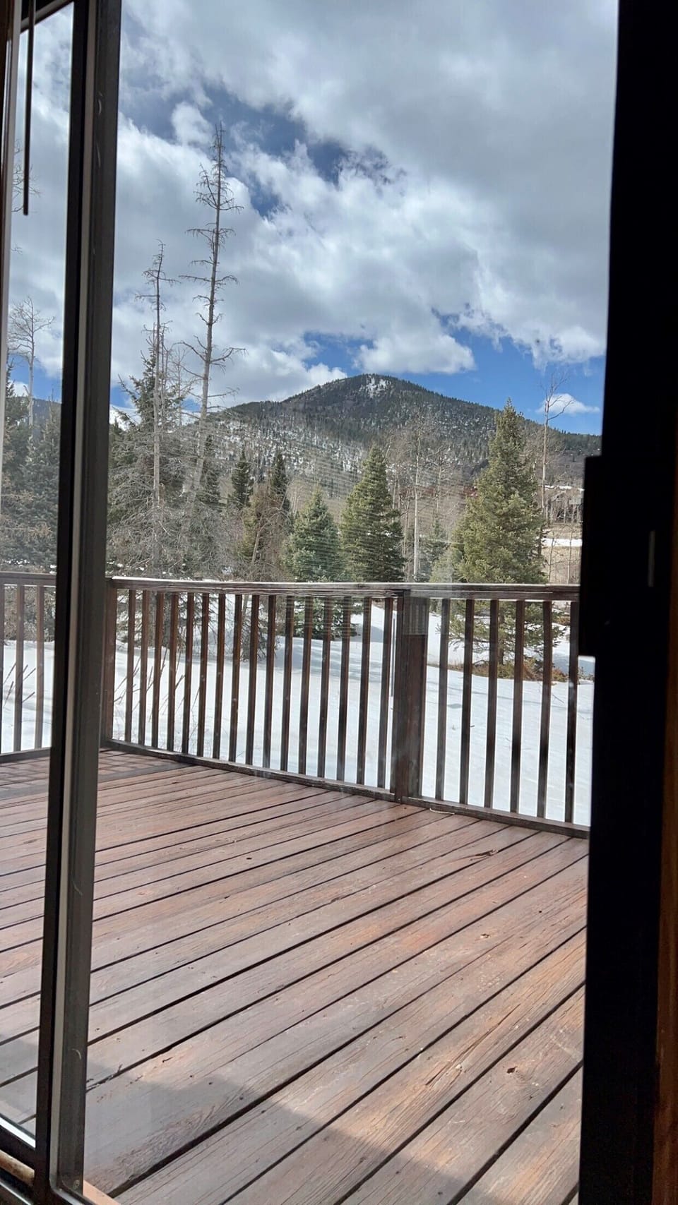 Deck with sliding door