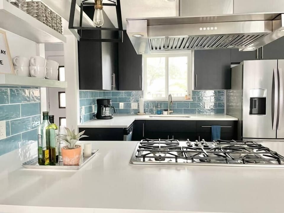 Kitchen has everything you would need for making simple meals or breakfasts... or just coffee!