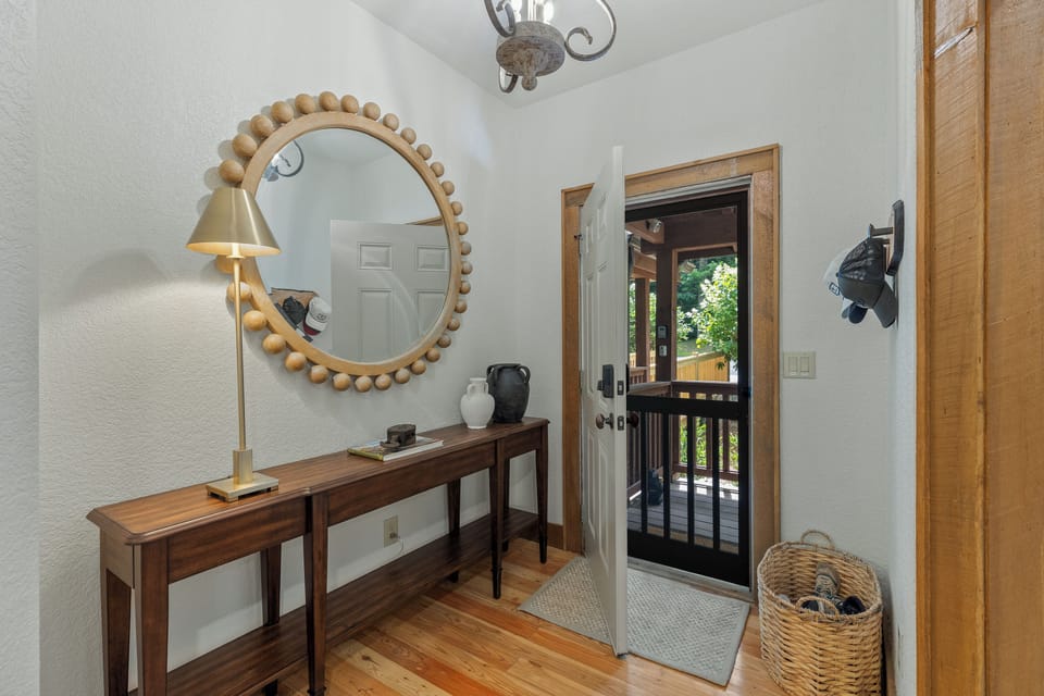 Welcoming entryway with shoe and coat storage