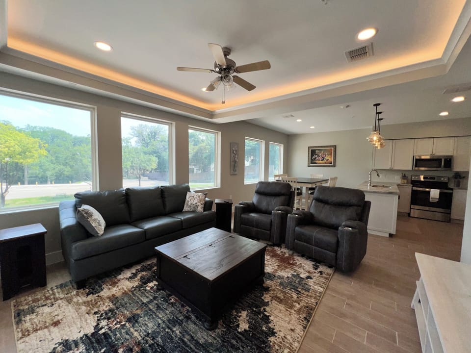 Living room with Queen sofa bed