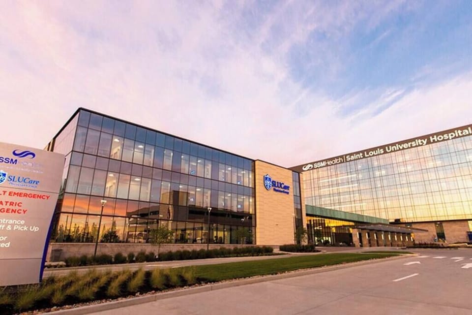 SSM Health Saint Louis University Hospital — steps from the front door