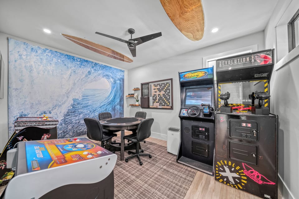 Let the laughs and friendly competition begin—this game room is built for lasting memories.