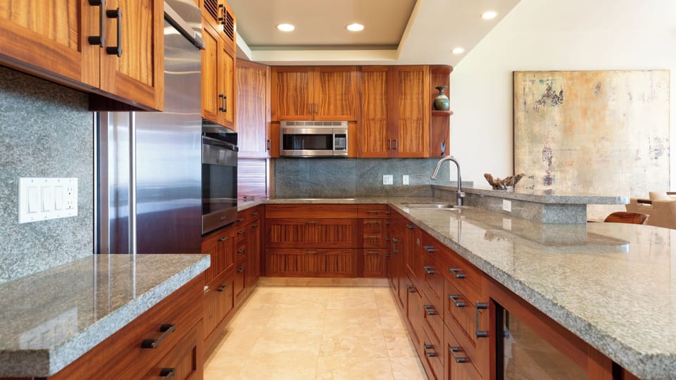 Enjoy making delicious island inspired meals in the beautiful Koa Wood Kitchen