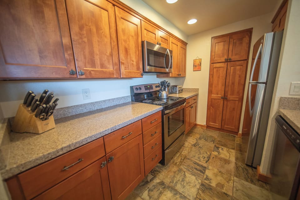 Remodeled kitchen with plenty of counter space