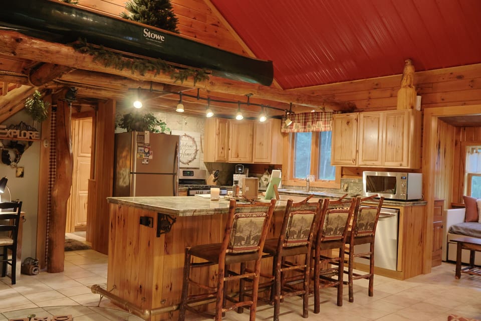 Fully Equipped Custom Hickory Kitchen