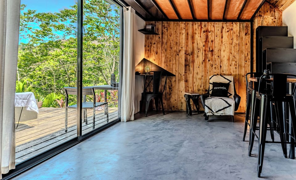 Natural light flowing from the outdoors.