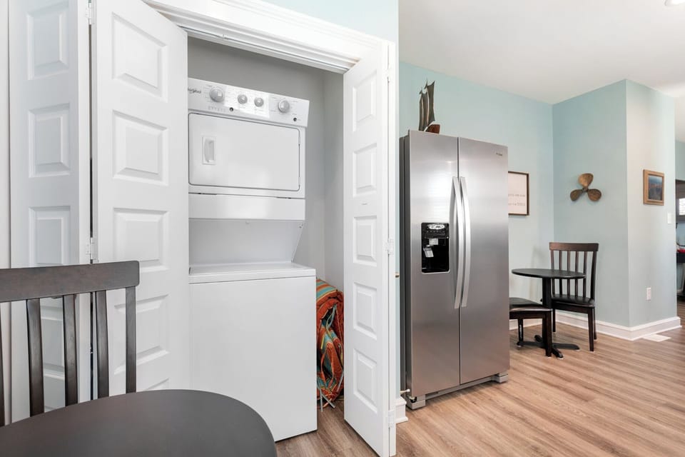 Laundry located in kitchen closet