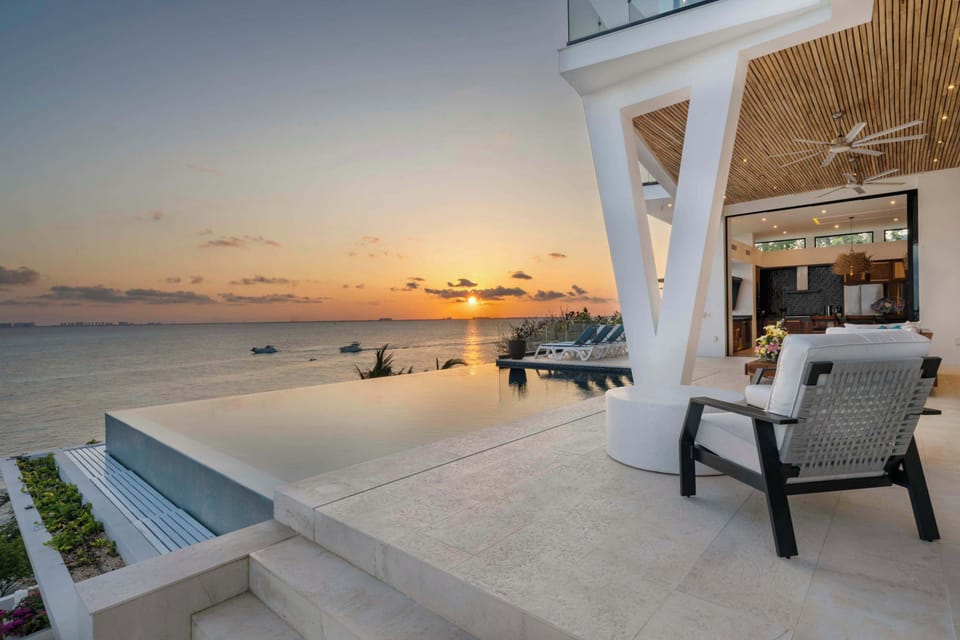 Sunset view by the infinity pool.