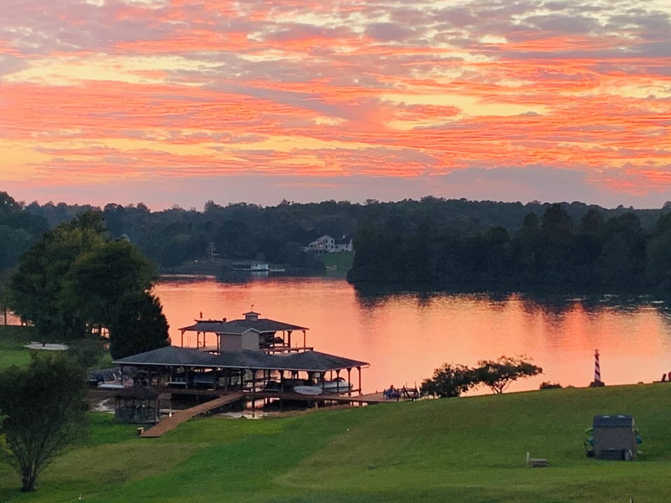 Amazing Sunset Views from Home, Deck and Dock over Lake