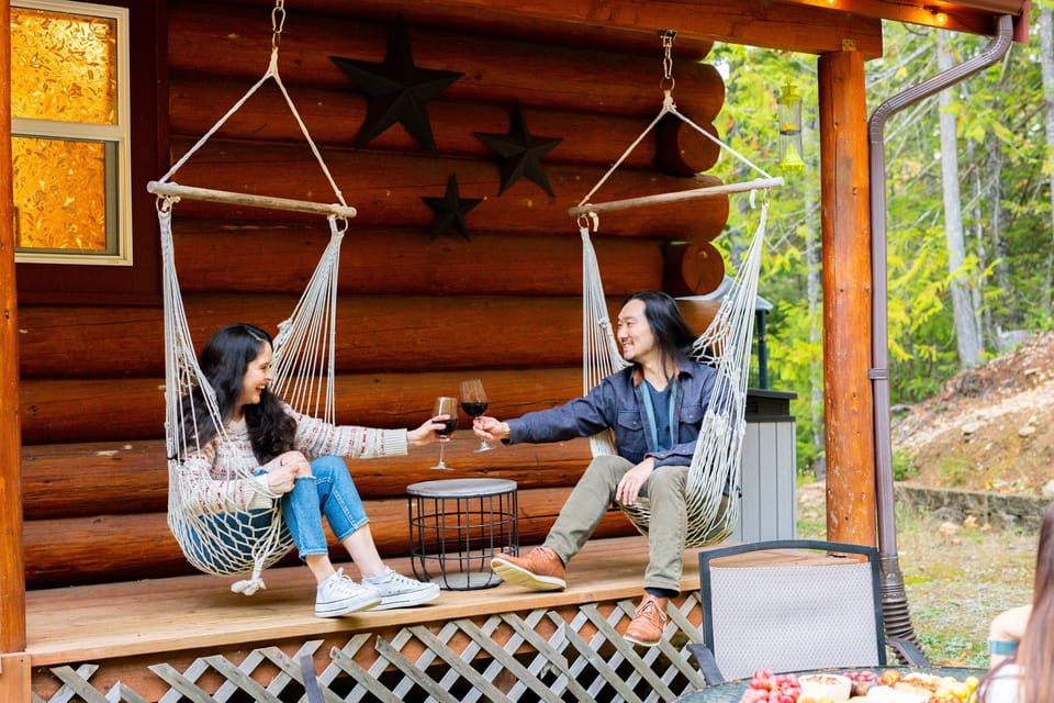 Enjoy happy hour on the covered porch.