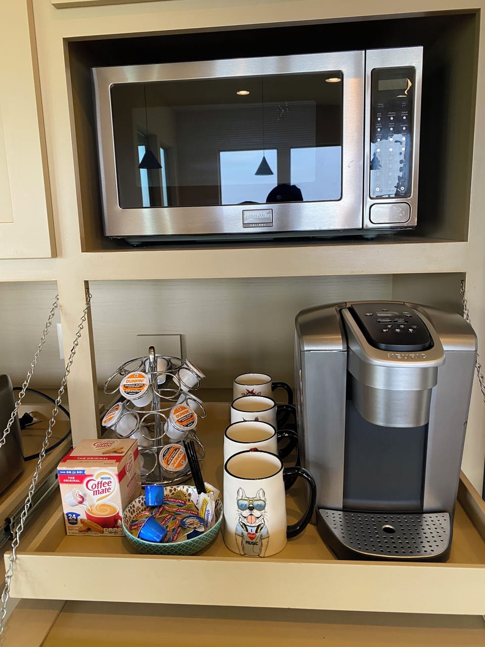Microwave and coffee maker