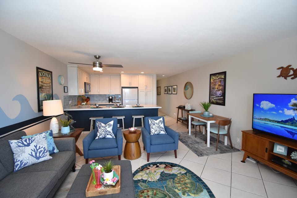 Living room, Kitchen, Dining Area