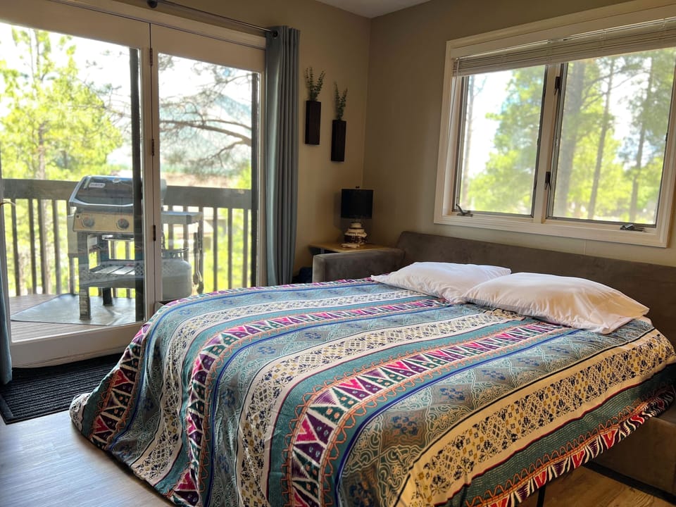 Pull out bed in the living room with extra linens provided.