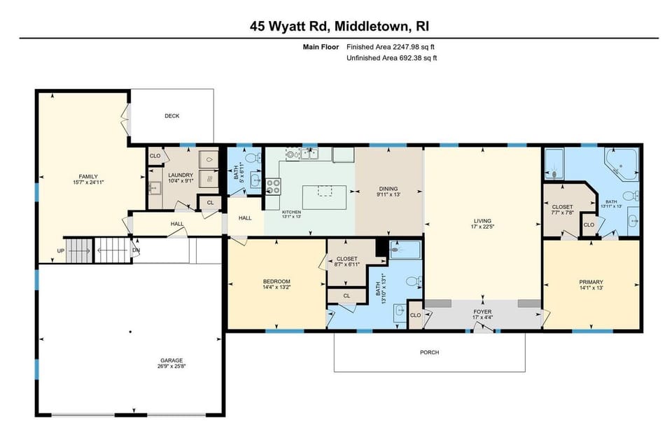 The floor plan will show you the full layout. 