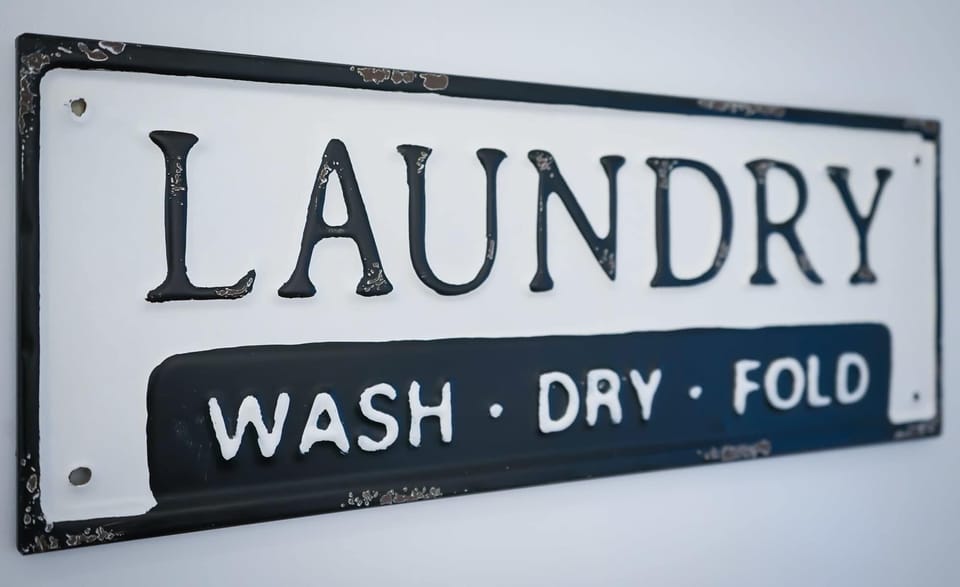 Our LG washer and dryer are  in the closet in the kitchen. We also provide laundry detergent for you.