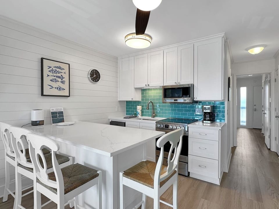 Kitchen at Sea Cabin 214A, Isle of Palms, SC | IOP Escapes