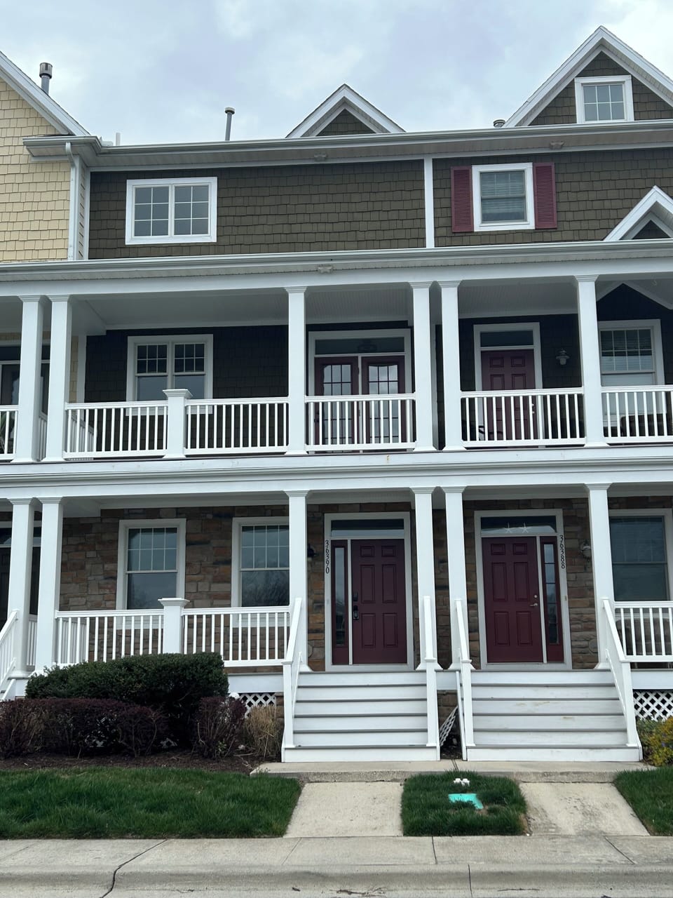 Exterior view with two balconies