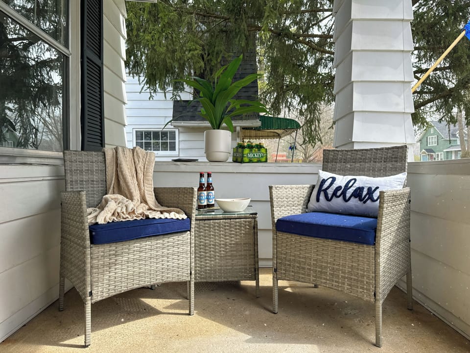 Enjoy the fall wether on our quaint patio!  We have a friendly neighborhood, so don't be surprised if you see our neighbors enjoying their patios too!