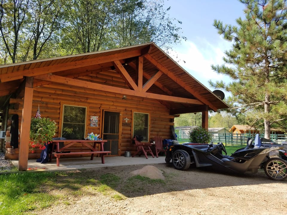 Spruce Cabin

Enjoy a 2 bedroom cabin in the Northwoods!  The Spruce cabin is by itself with horse pens in close proximity.  

Enjoy all the amenities of home to make camping so relaxing!   After a full day of adventure, it is nice to come back to the cabin with a full bathroom, kitchen, & fireplace!  Don't forget the fire pit outside for an evening campfire!