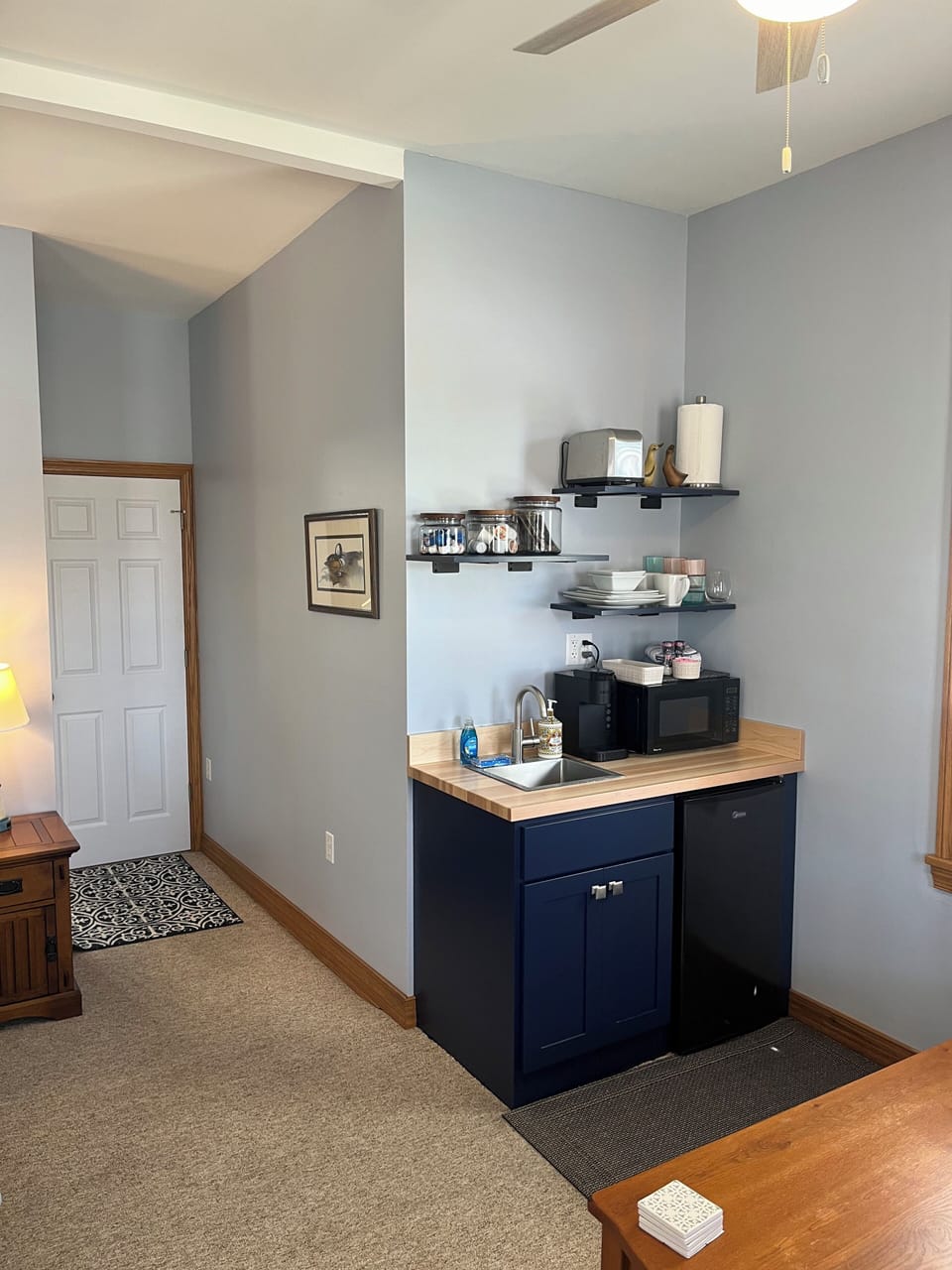 Fully stocked coffee bar 