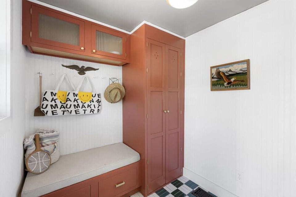 Mud room entry off side street (main entry door)