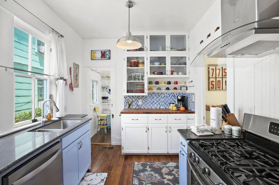 This kitchen has it all. Everything from crockpots to all different sizes of ice cream scoops. Just bring your food and drinks!
