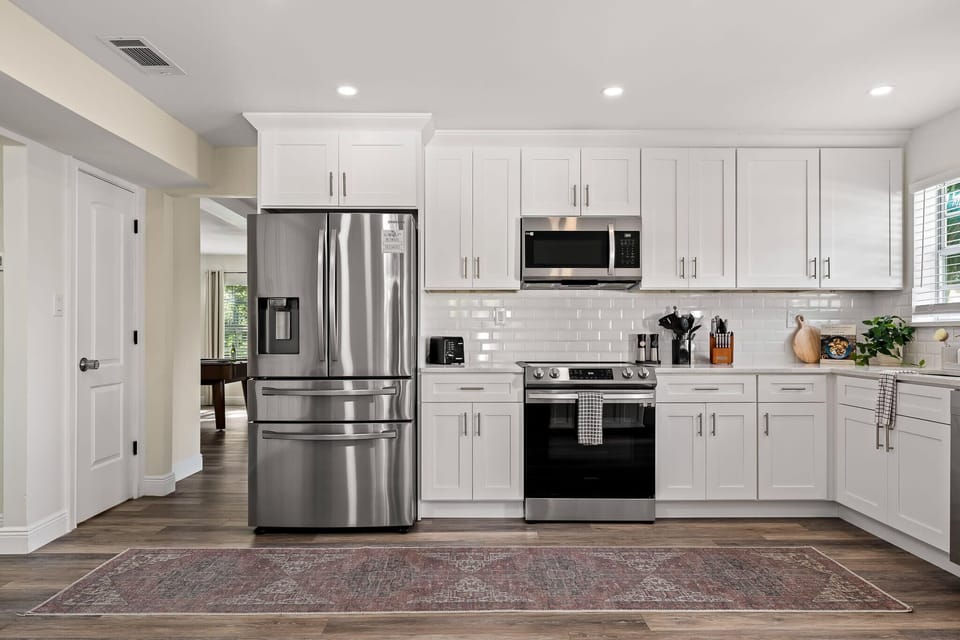 Whip up gourmet meals in our fully-equipped kitchen. Ideal for extended stays, food lovers, and those who enjoy home-cooked meals.