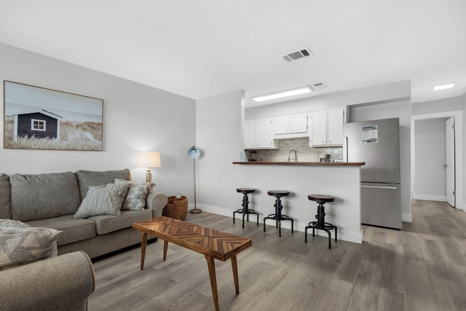 Living room to kitchen view