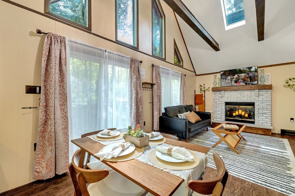 Living room with TV, seating