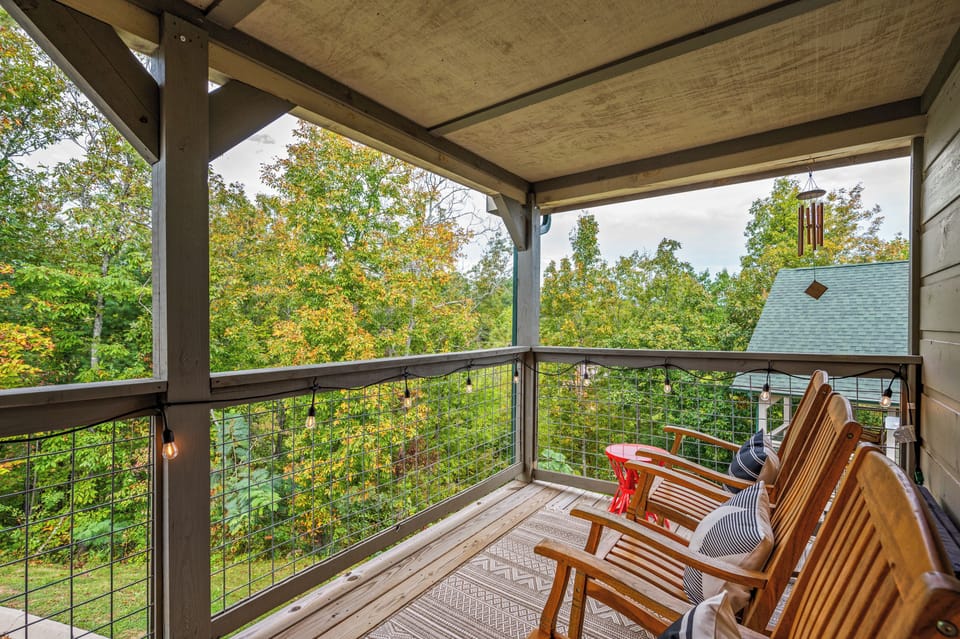 Relax in classic rocking chairs on our upper deck!