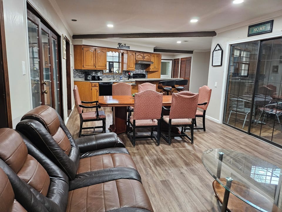 View of the living room and the kitchen 