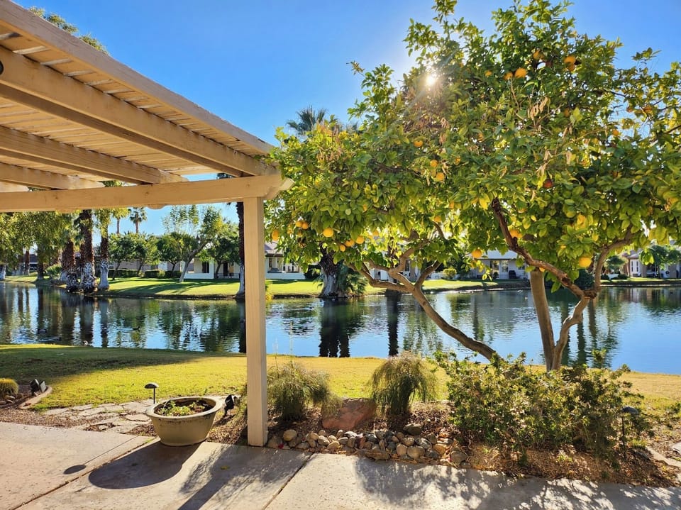 Lake Side Patio.   Private with lake and mountain views.