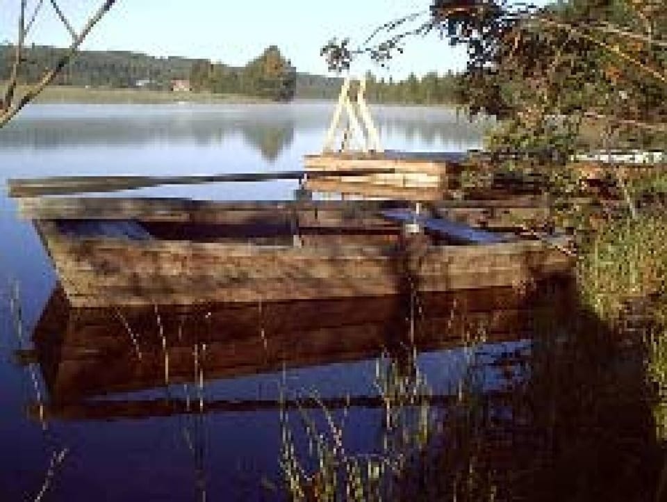 landing stage/footbridge with boat
