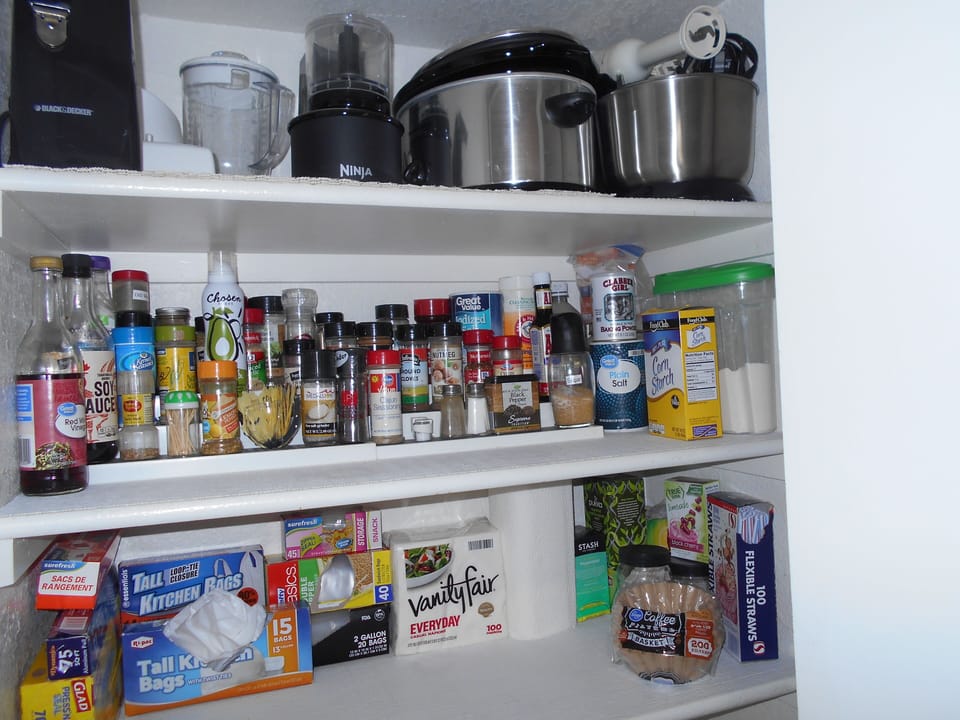 Well equipped kitchen with pantry staples