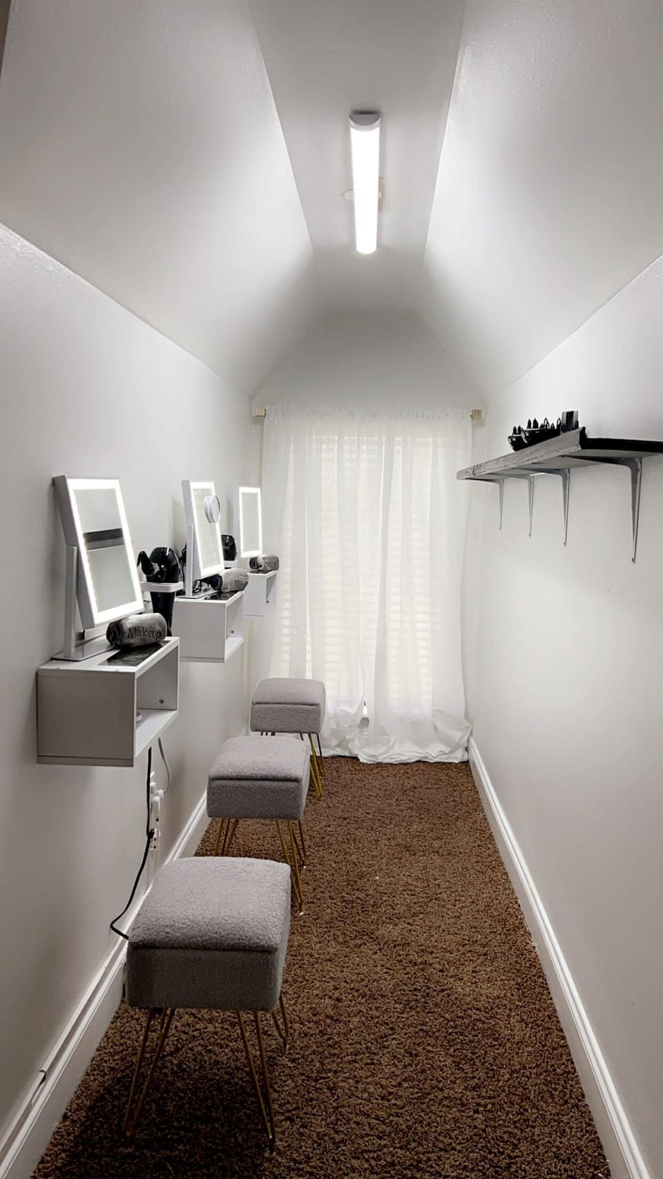 6 Vanity stations! With blow dryers and led makeup mirrors