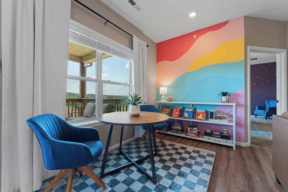 Sitting area with game options