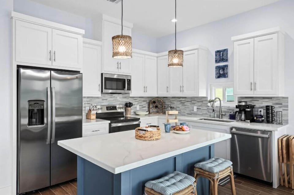 Coffee station waiting for you with coffee, creamer, sweetner, and sugar. Enjoy the sunrise!