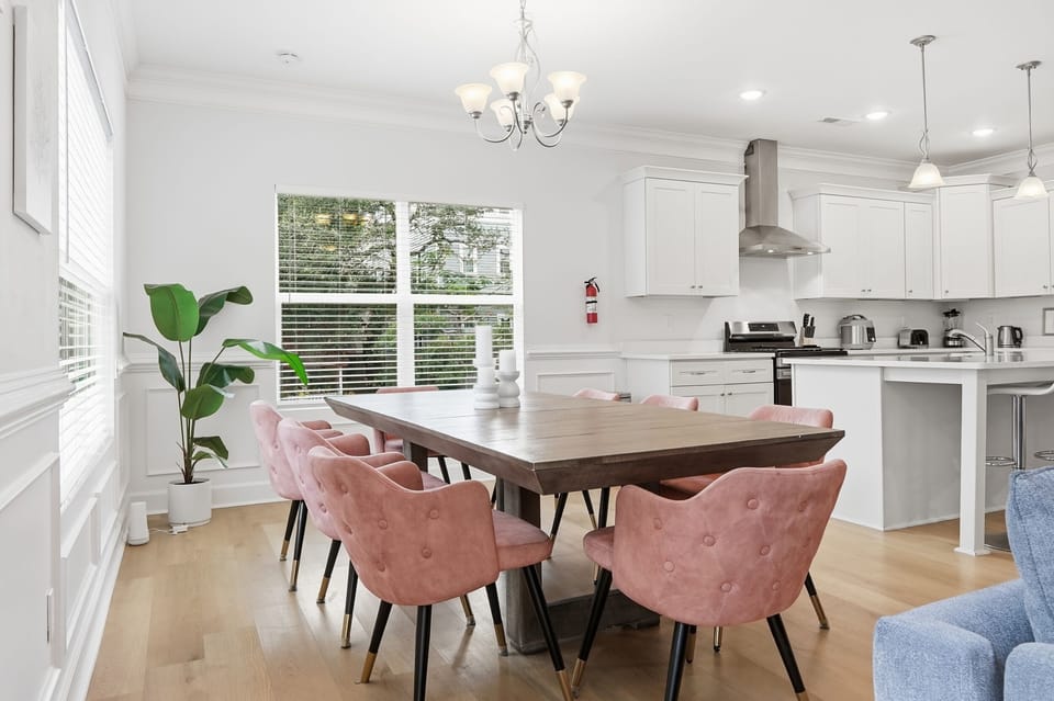 Seating for 8 plus island stools